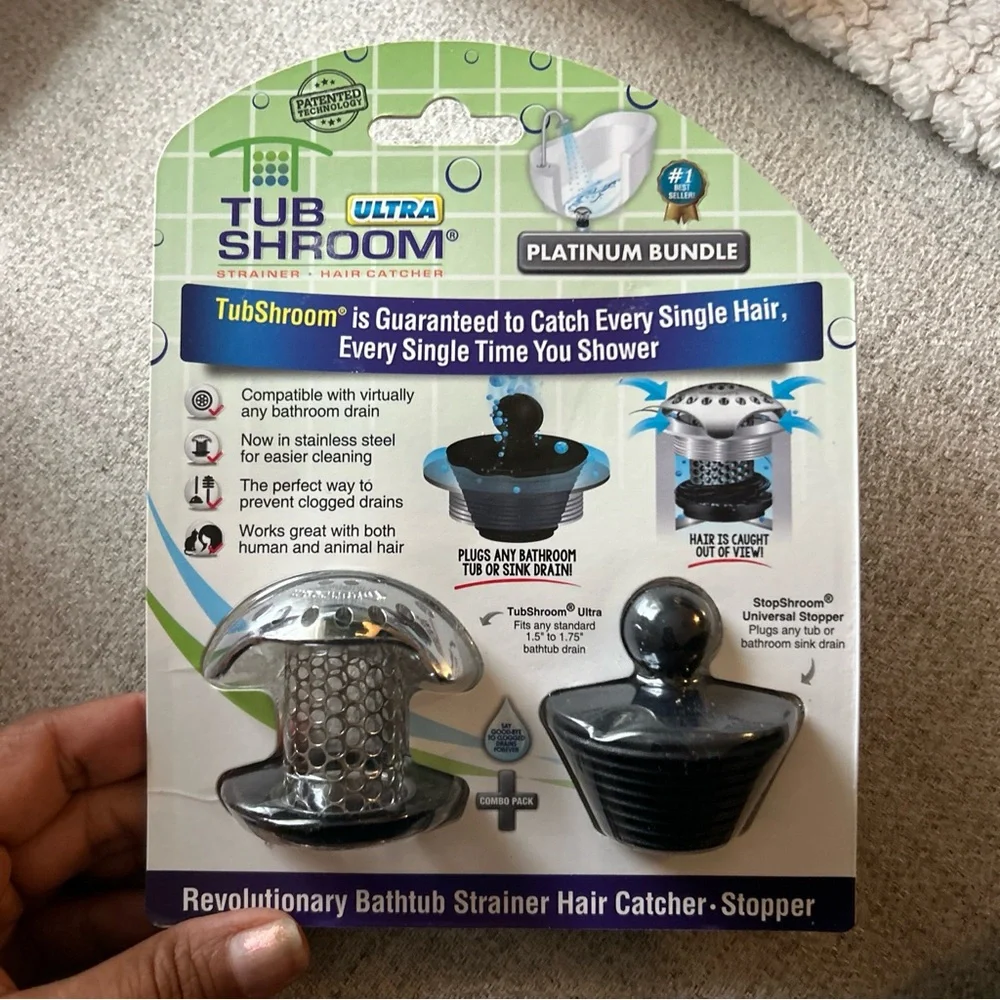 *Bundle Item 50% off* TubShroom Bath Tub Drain Protector Hair Catcher Stainless